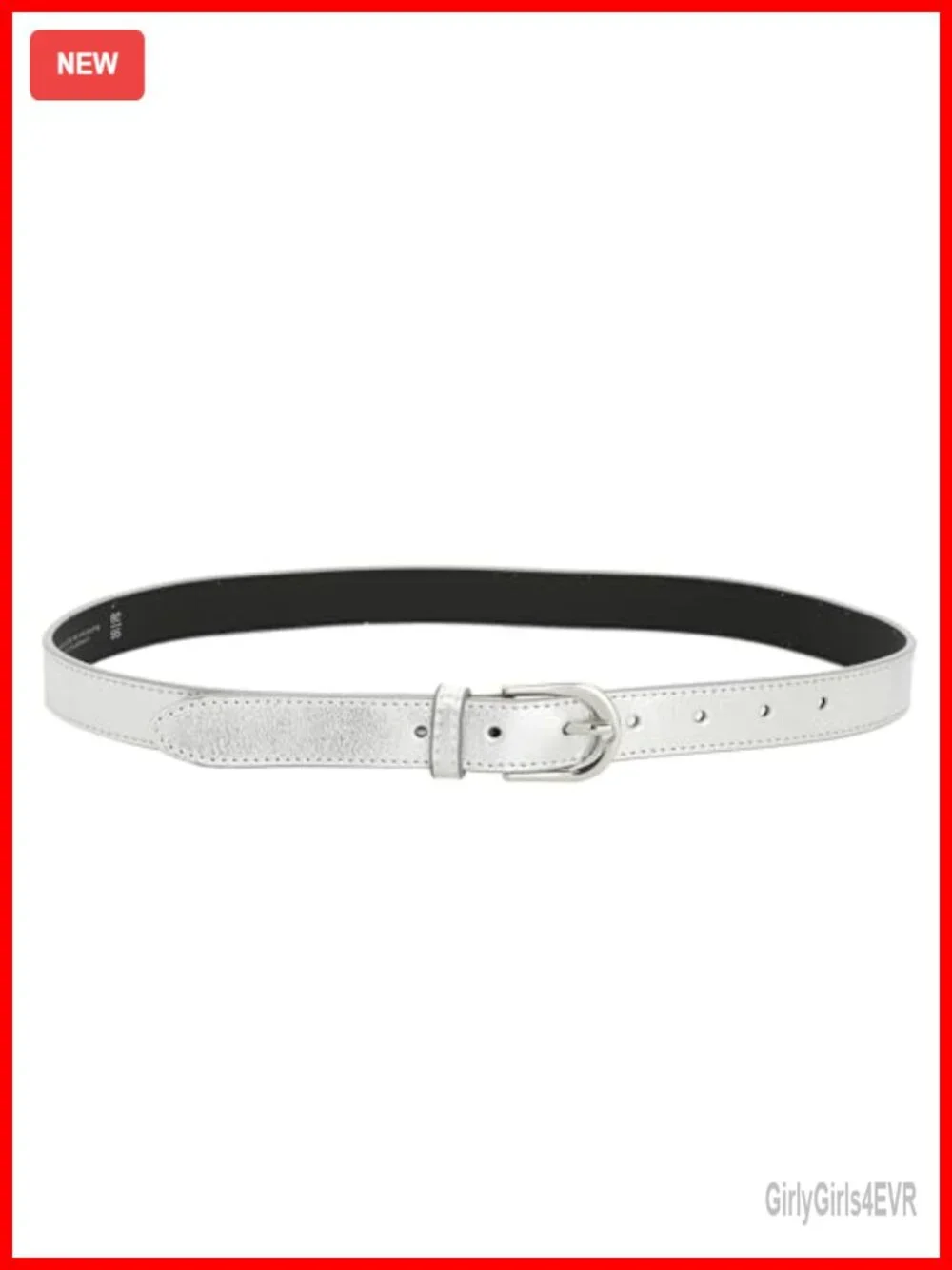 Women's Genuine Italian Leather Belt, Made in France, 1 inch, Brass Buckle